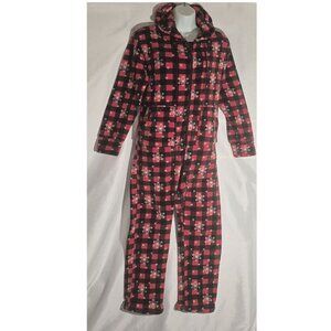Sleepy Time PJs Onesie Pajamas, Hooded, zippered front in size small